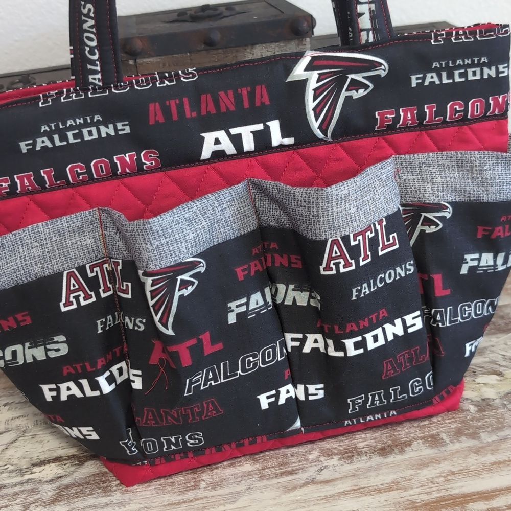 Atlanta Falcons Craft/Organizer/ Bingo Tote Bag, Hand Crafted - Picture 6 of 10
